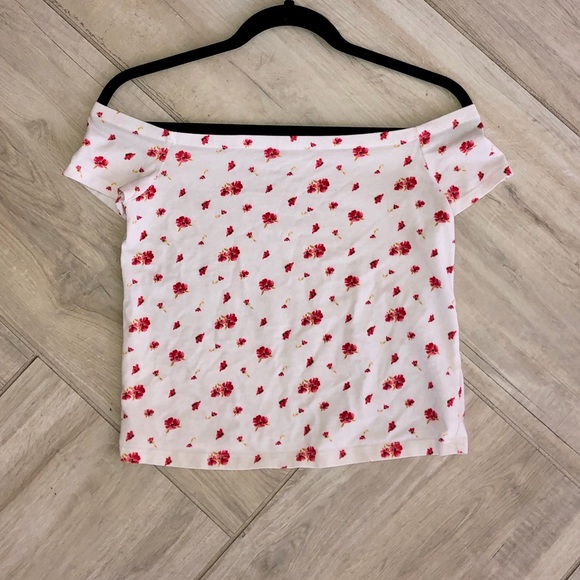 PacSun Tops - Pacsun Pink/White Floral off the Shoulder Crop Top
